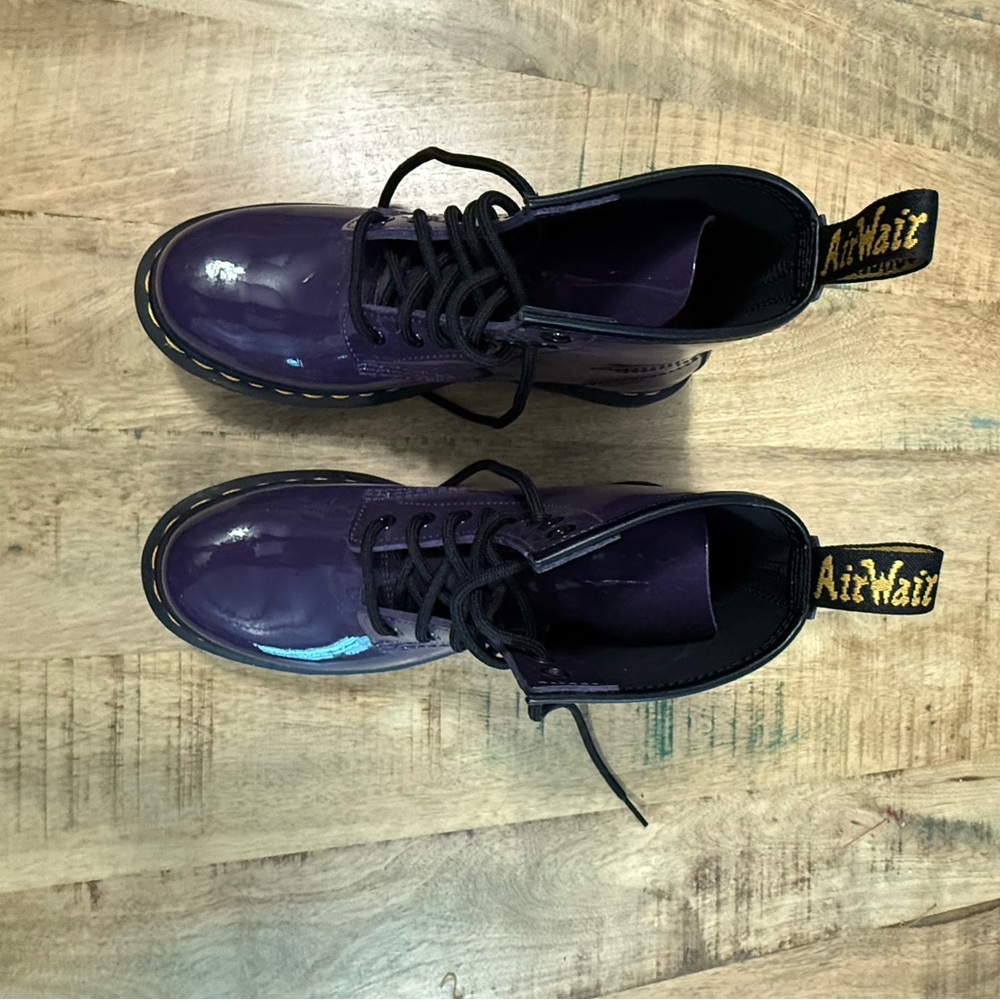 Purple Lace-Up Boots